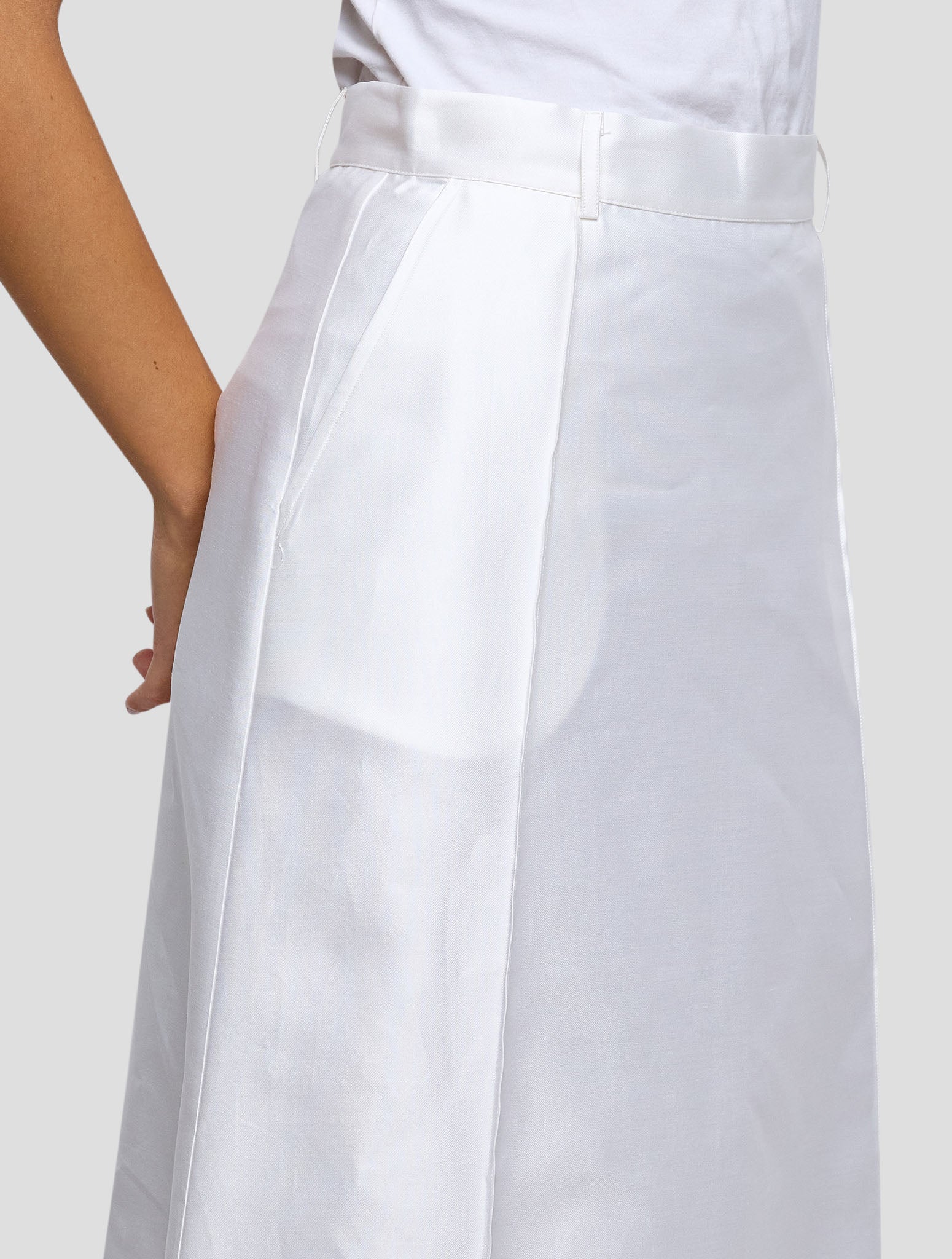 Kiton White Cotton Silk Skirt Women