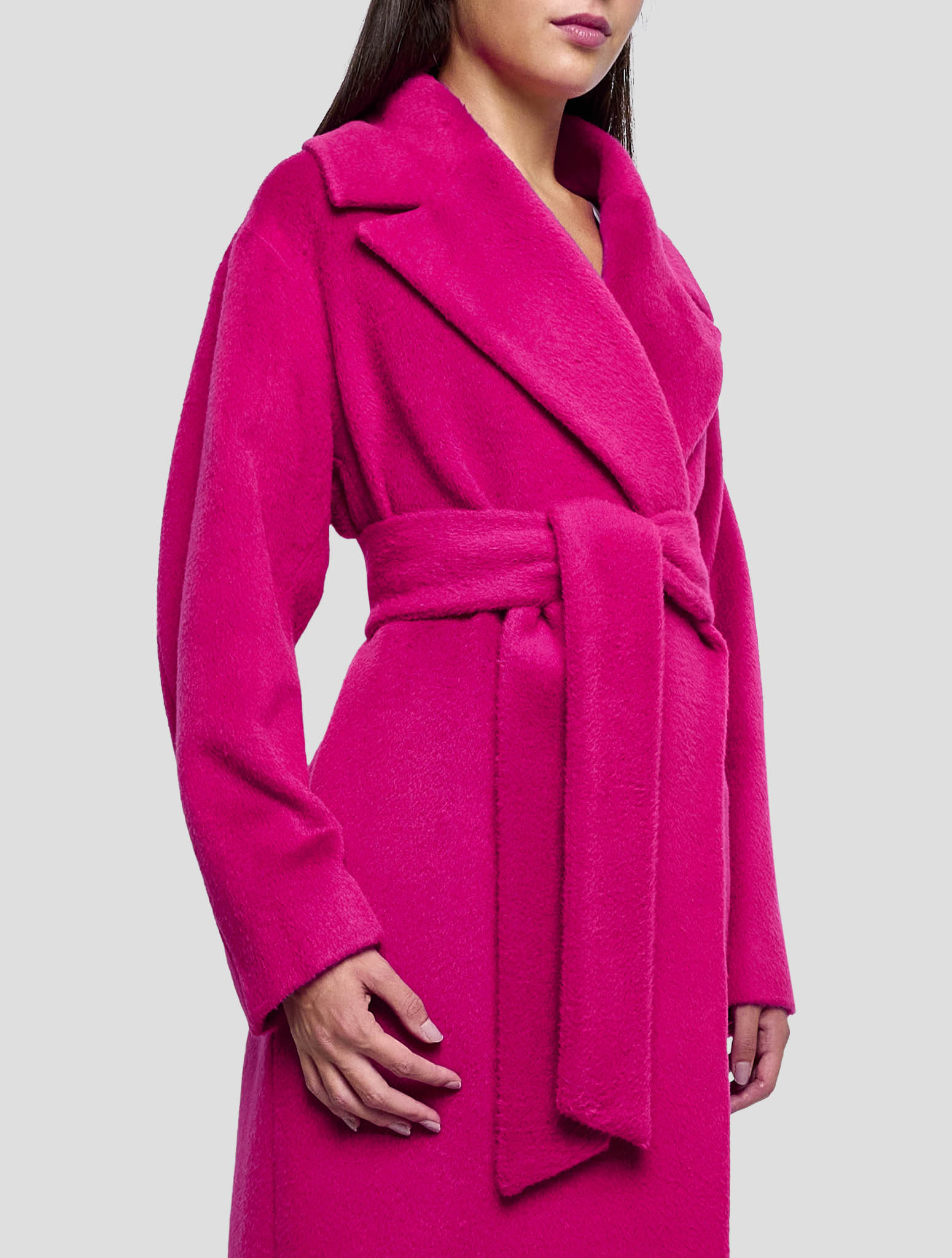 Kiton Fuchsia Alpaca Virgin Wool Overcoat Women