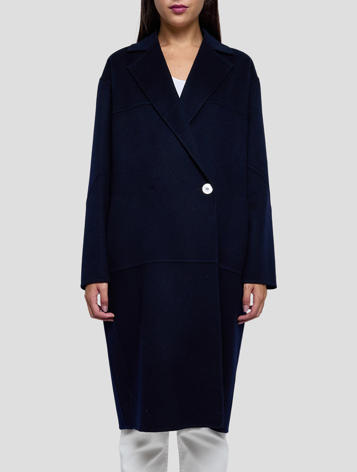 Kiton Blue Cashmere Overcoat Women