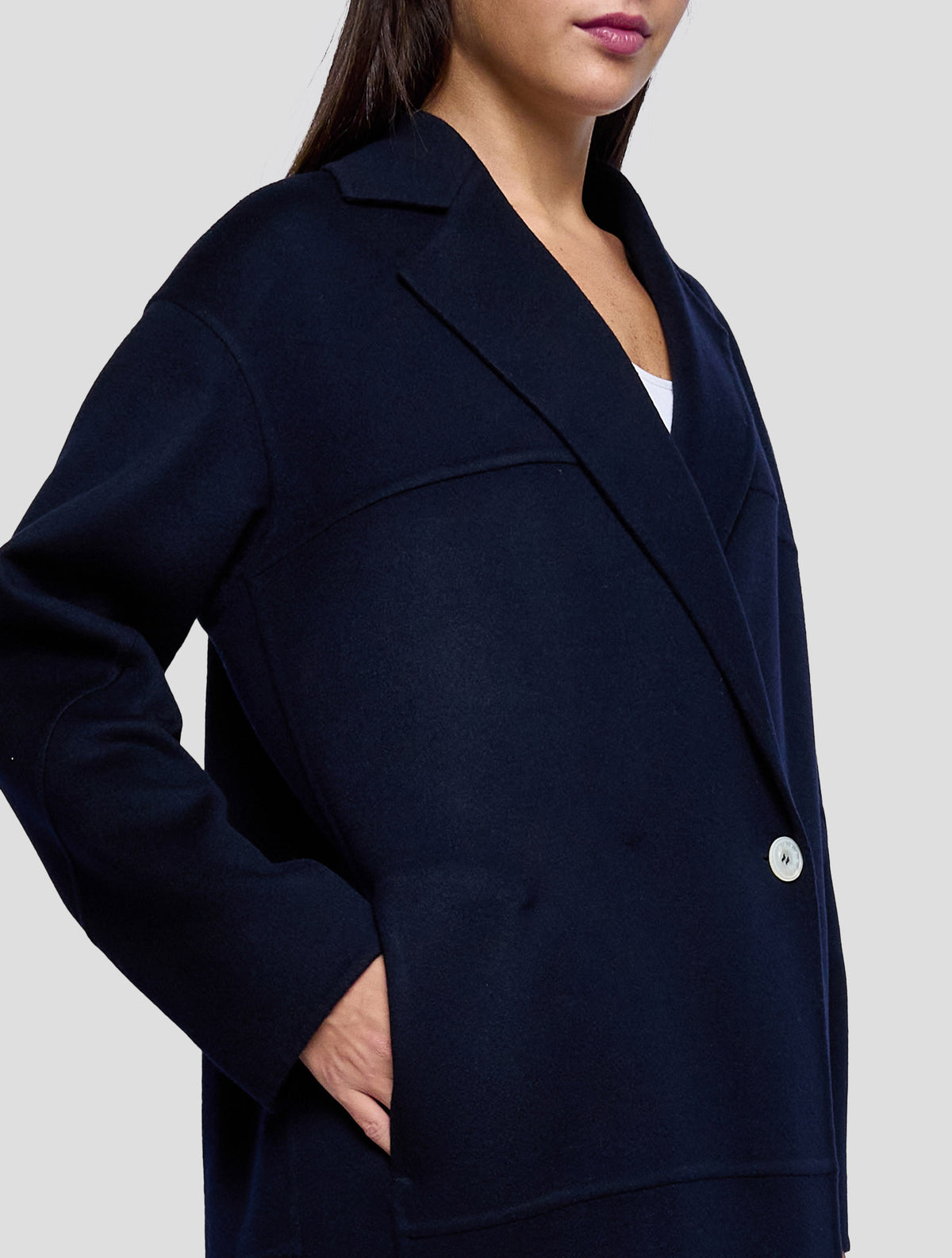 Kiton Blue Cashmere Overcoat Women
