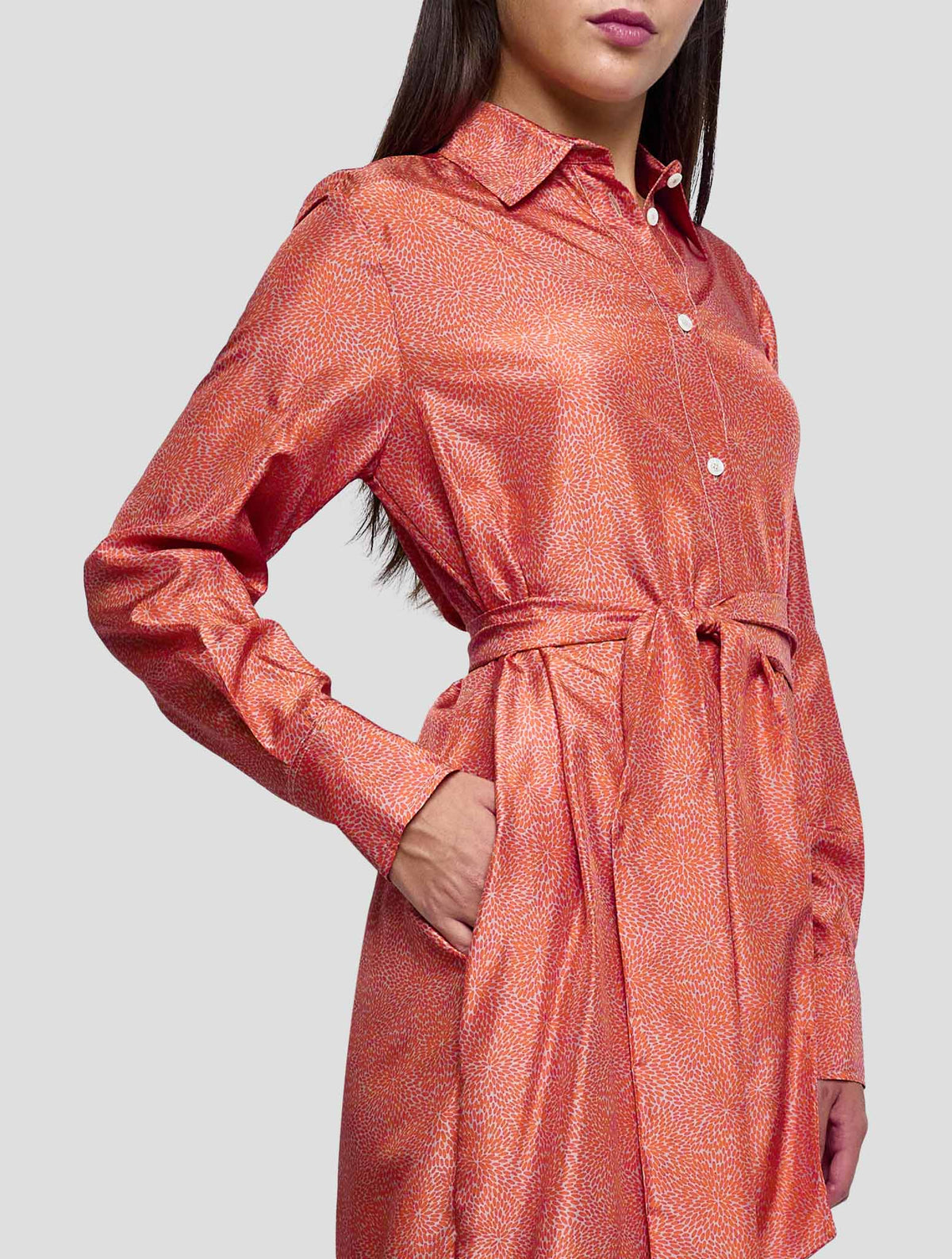 Kiton Orange Silk Dress Women