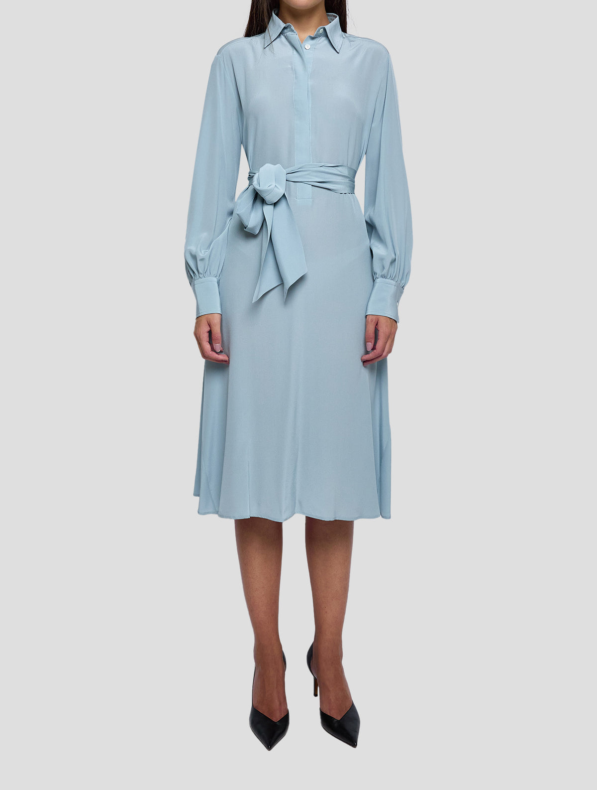 Kiton Light Blue Silk Dress Women