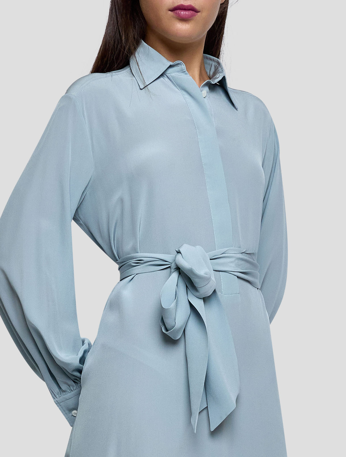 Kiton Light Blue Silk Dress Women