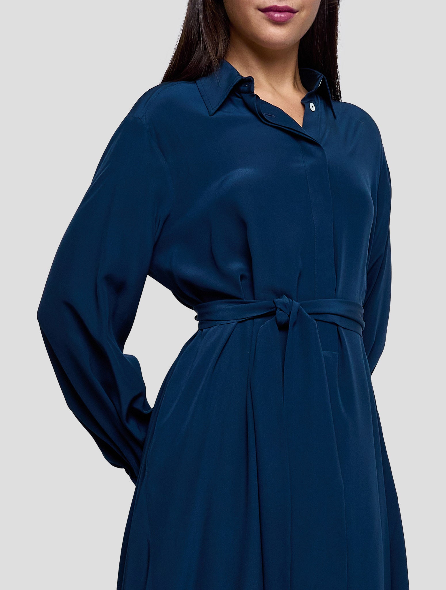 Kiton Blue Silk Dress Women