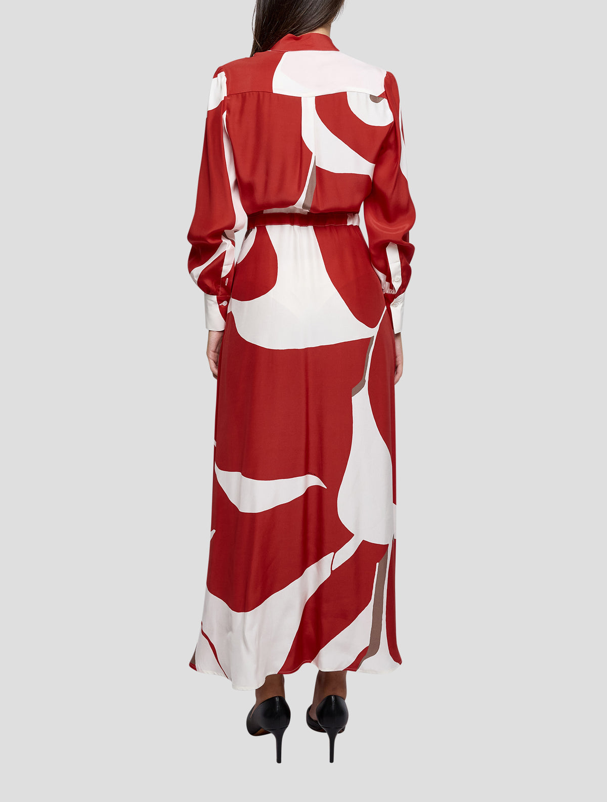 Kiton Red White Silk Dress Women