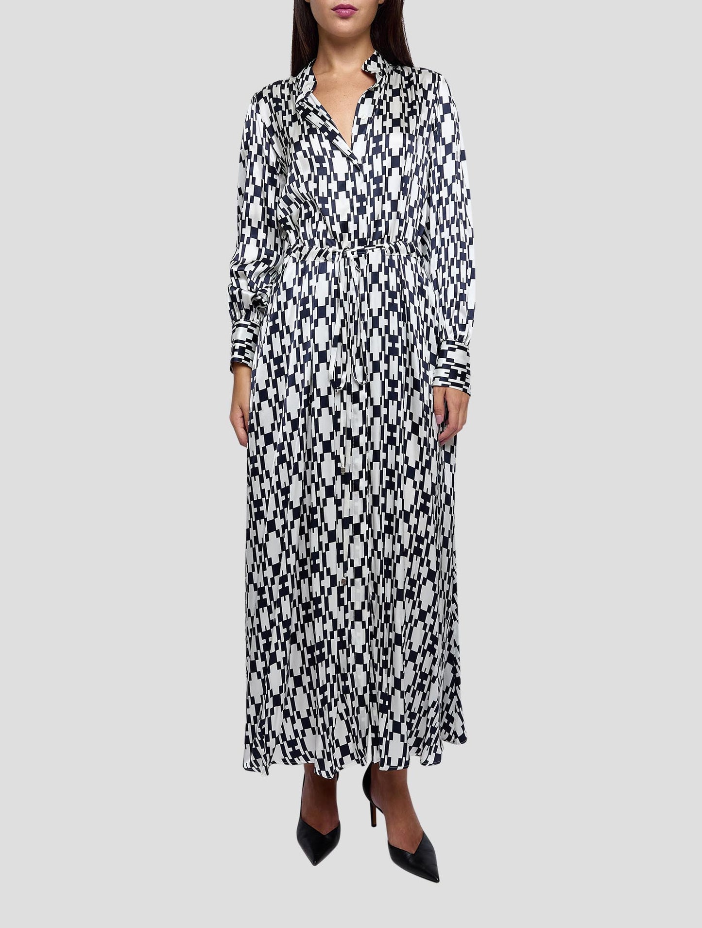 Kiton Blue White Silk Dress Women