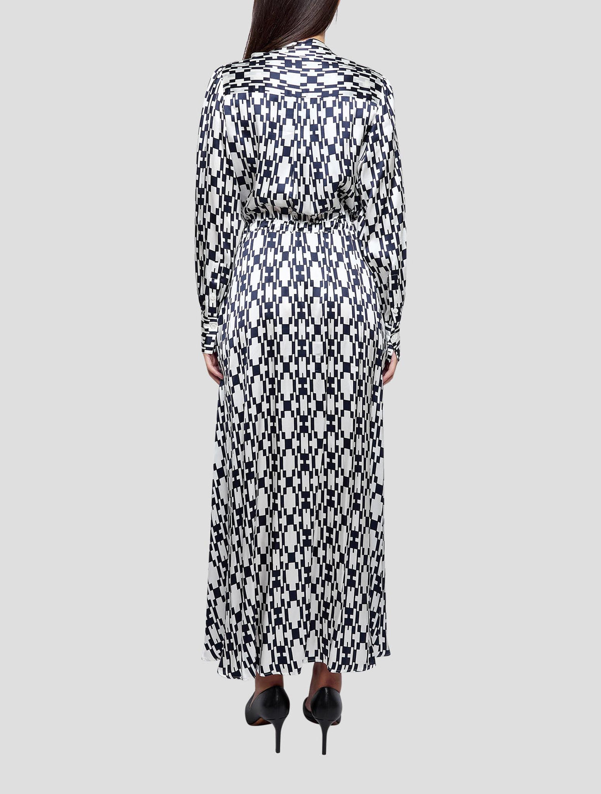 Kiton Blue White Silk Dress Women