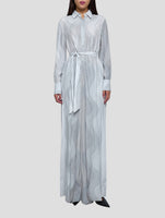 Kiton Light Blue Silk Dress Women