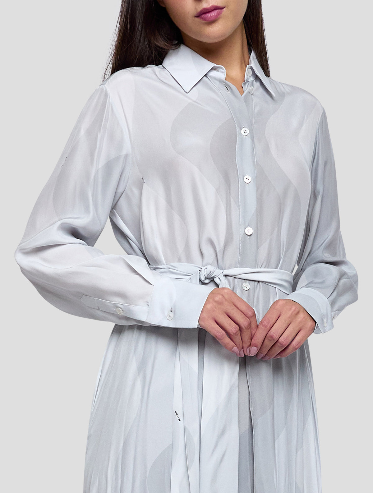 Kiton Light Blue Silk Dress Women