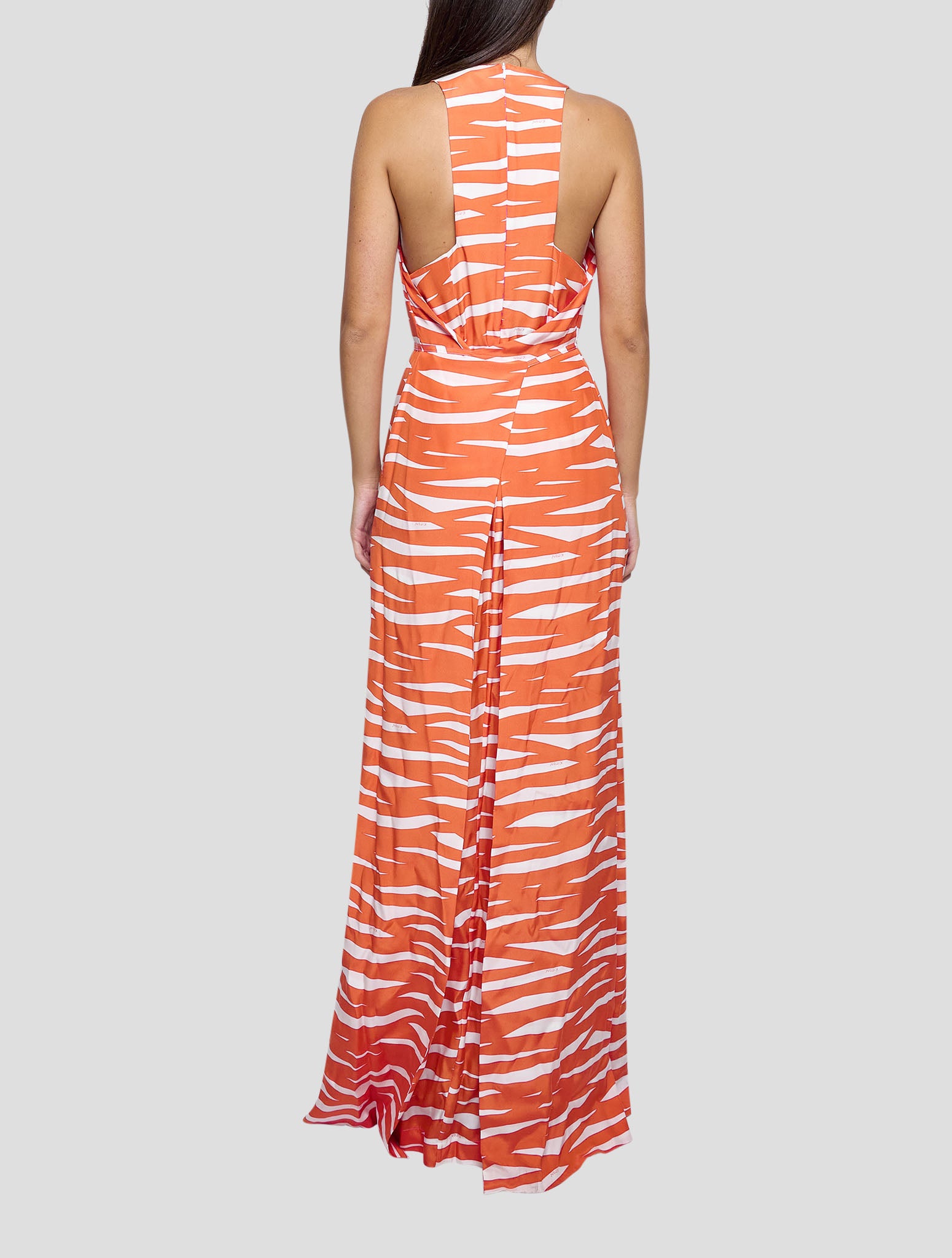 Kiton Orange White Silk Dress Women