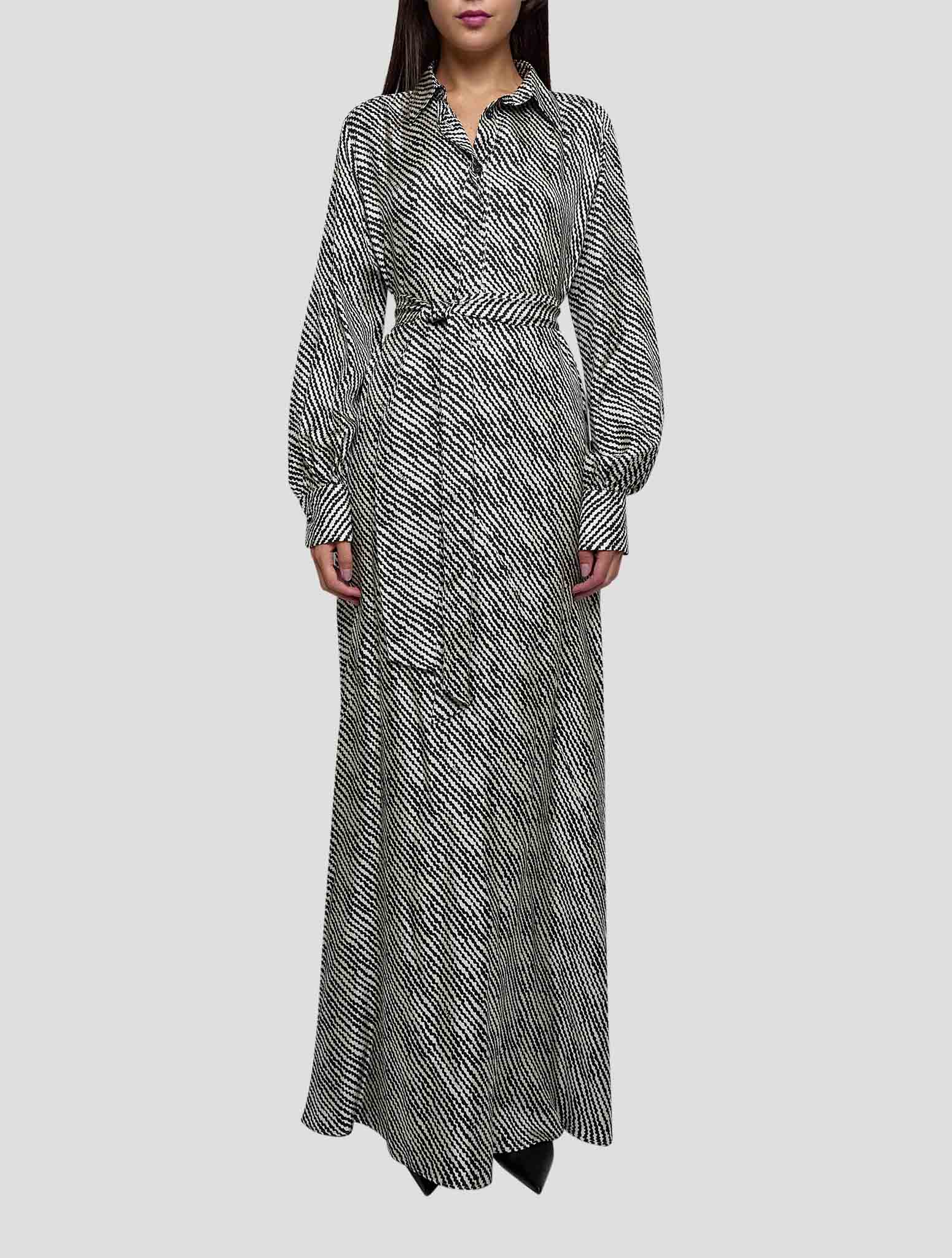Kiton Black White Silk Dress Women