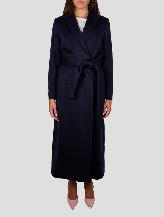 Kiton Dark Blue Cashmere Overcoat Women