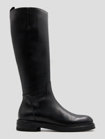 Kiton Black Leather Boots Women