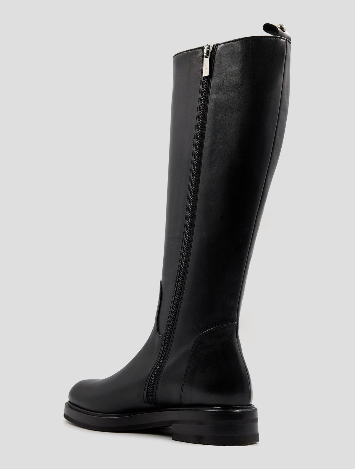 Kiton Black Leather Boots Women