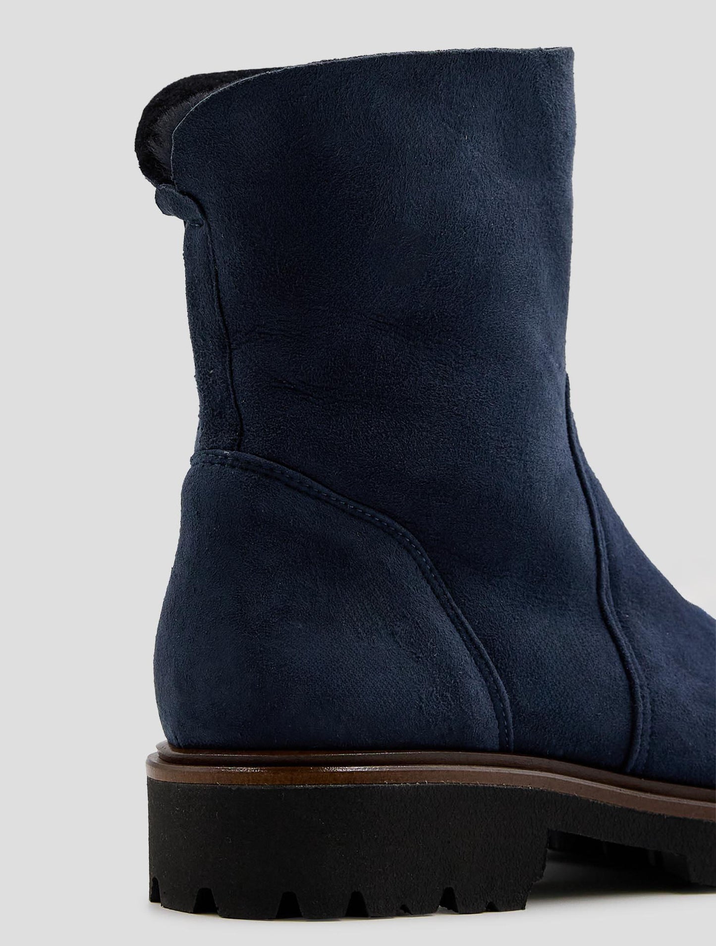 Kiton Blue Leather Shearling Boots Women