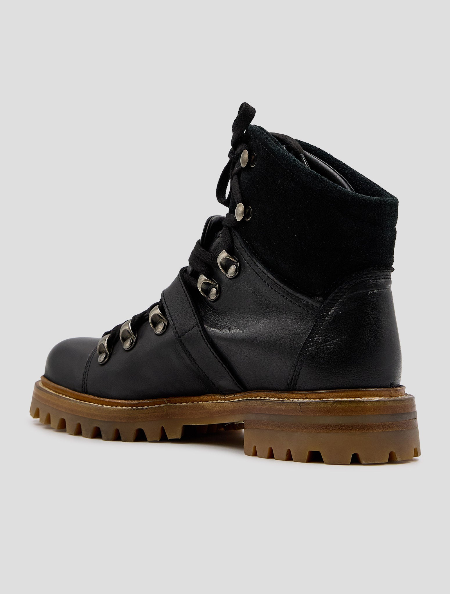 Kiton Black Leather Boots Women
