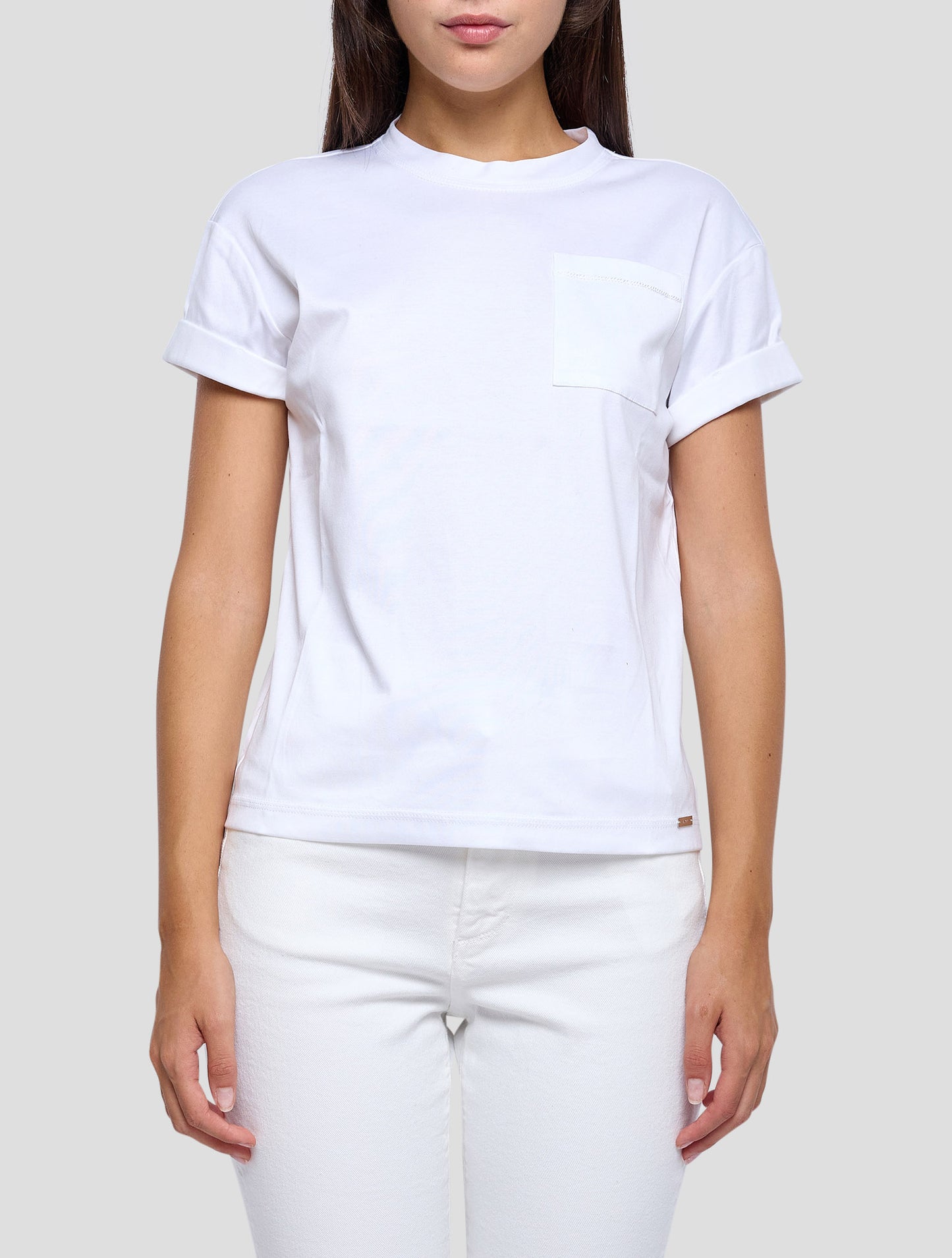 Kiton White Cotton T-Shirt Women