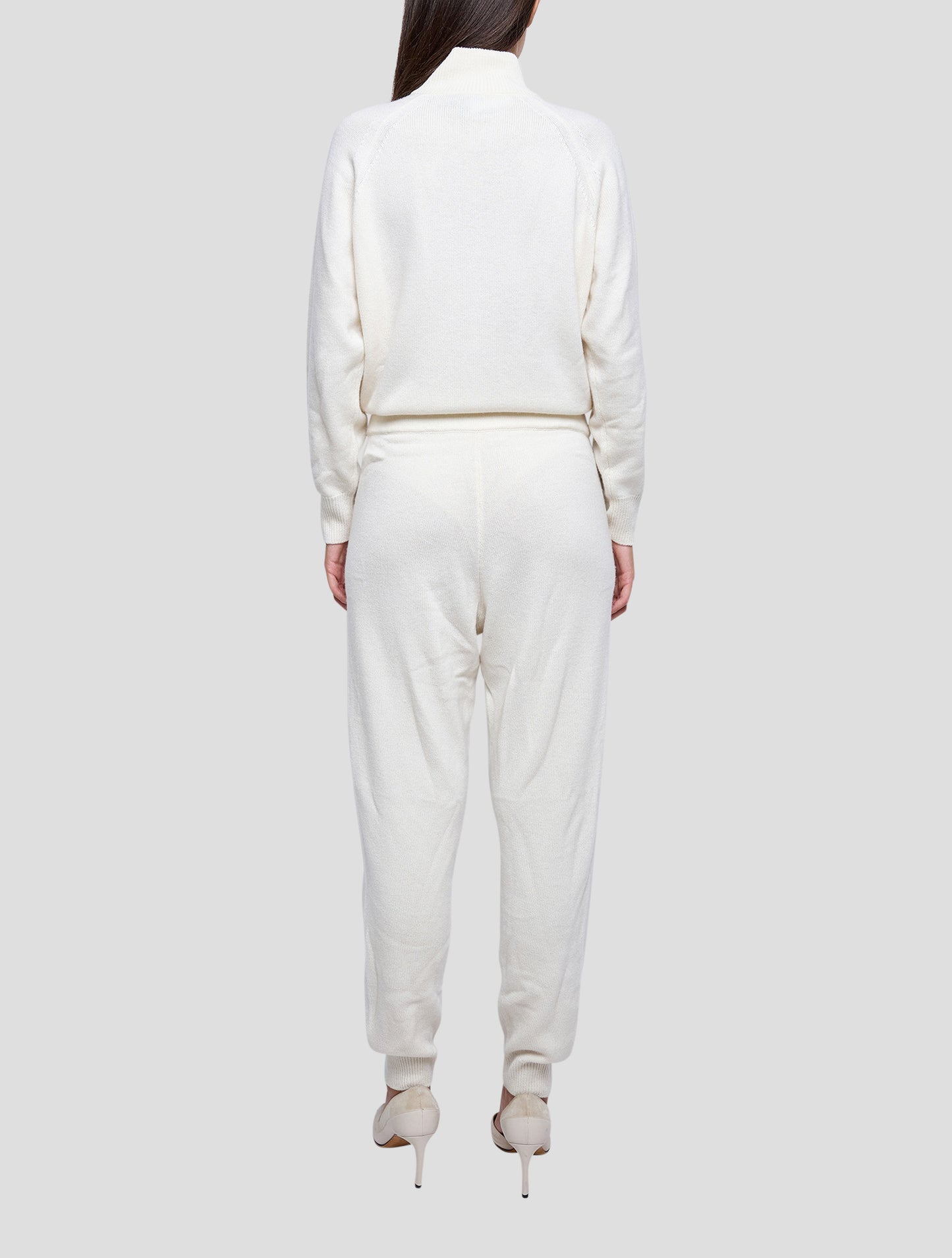 Kiton White Cashmere Tracksuit Full Zip Women