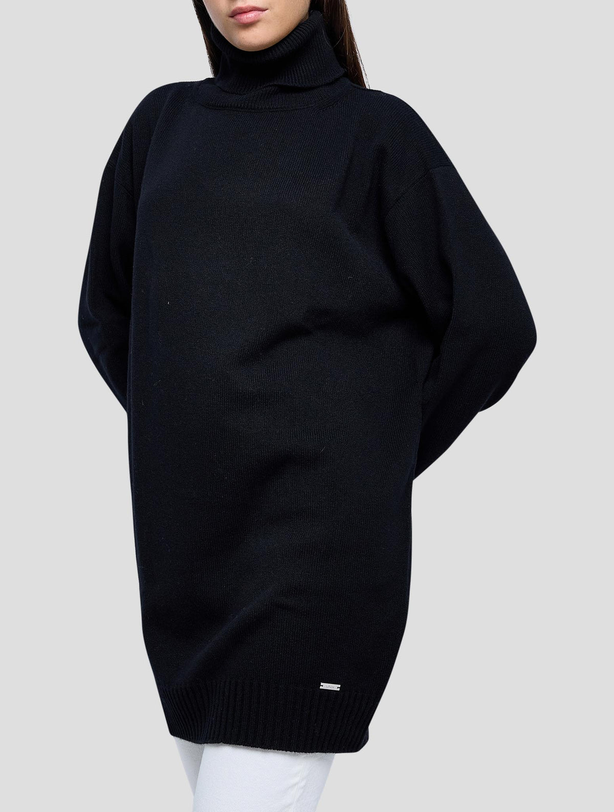 Kiton Black Cashmere Sweater Turtleneck Women