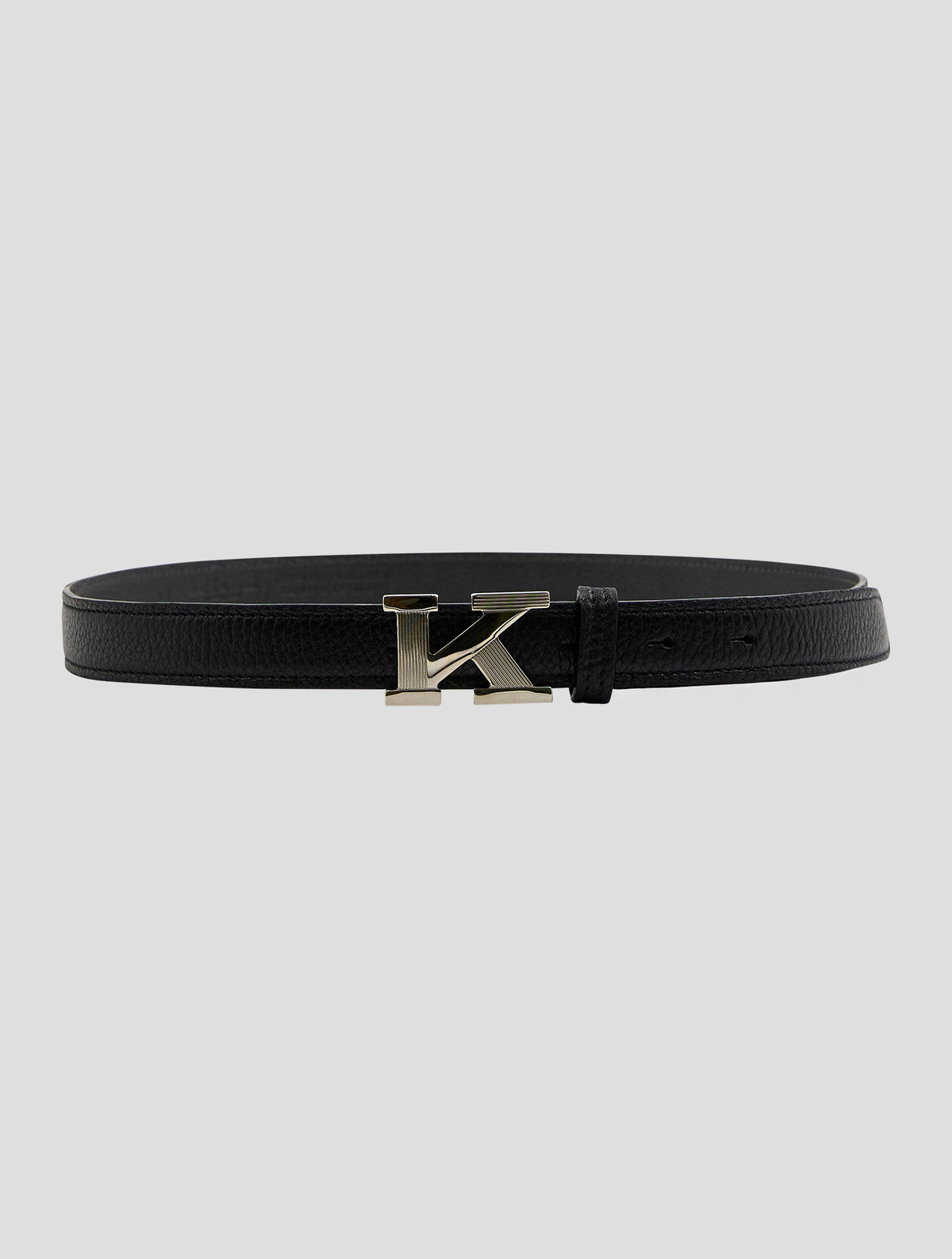 Kiton Black Leather Deer Belt Women
