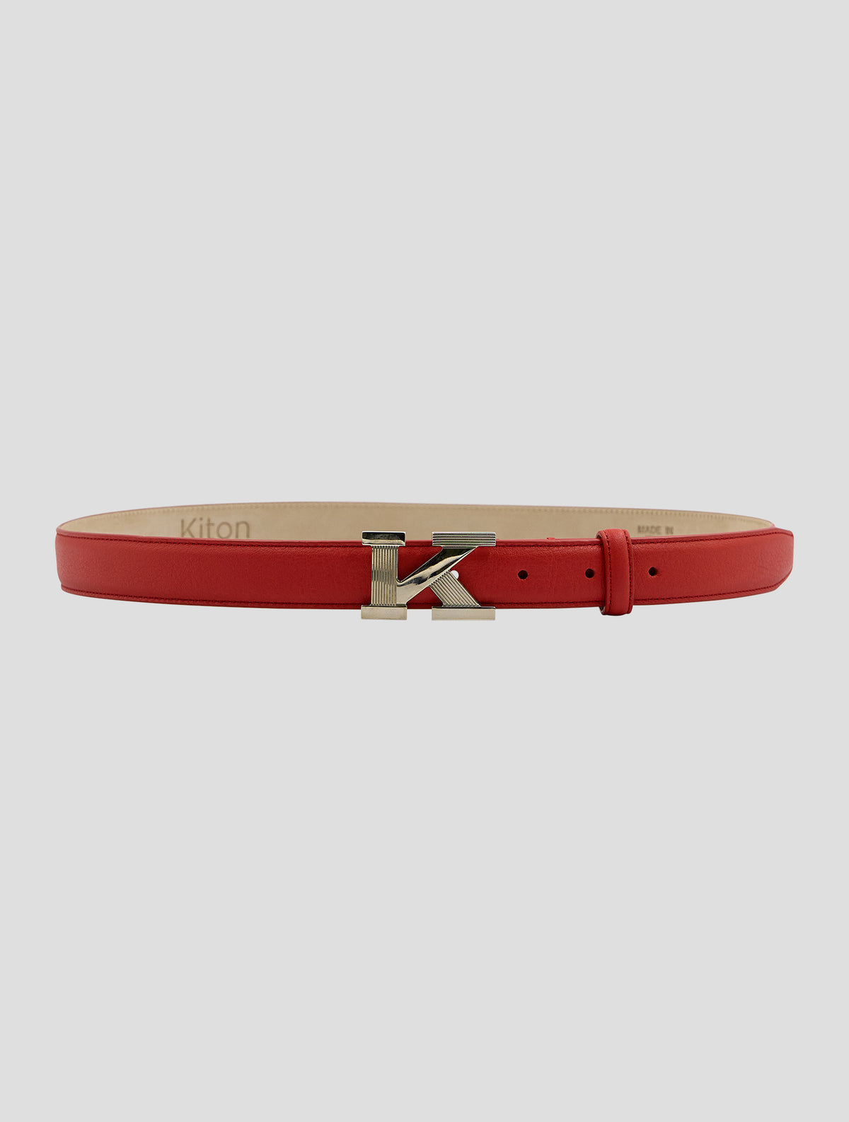 Kiton Red Leather Lamb Belt Women