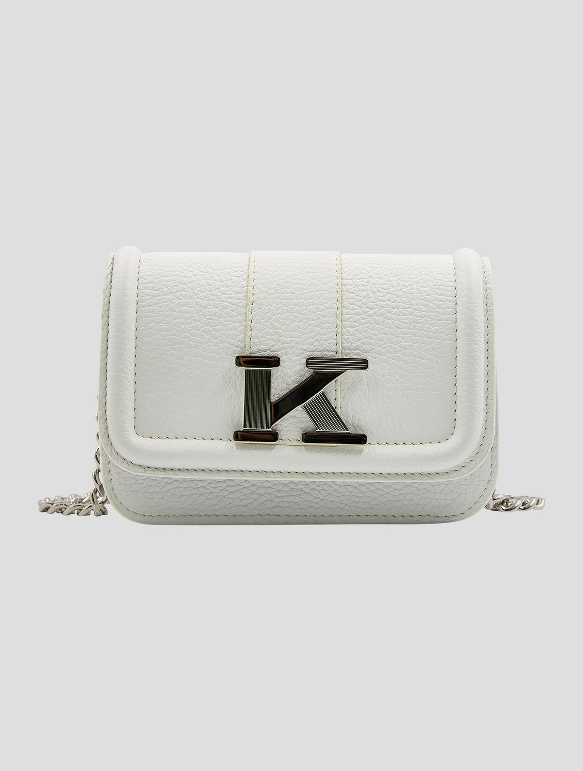 Kiton White Leather Mini Bag Women