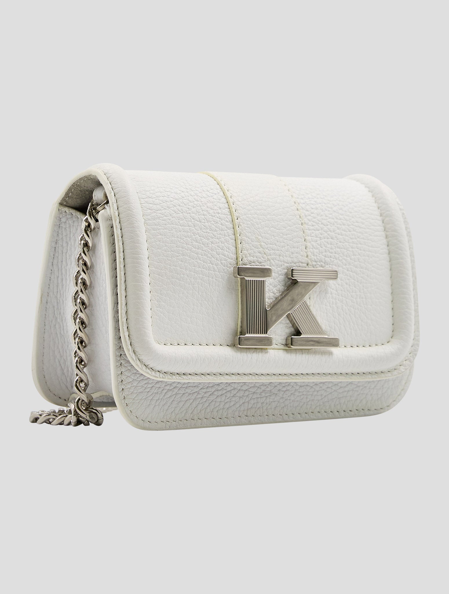 Kiton White Leather Mini Bag Women