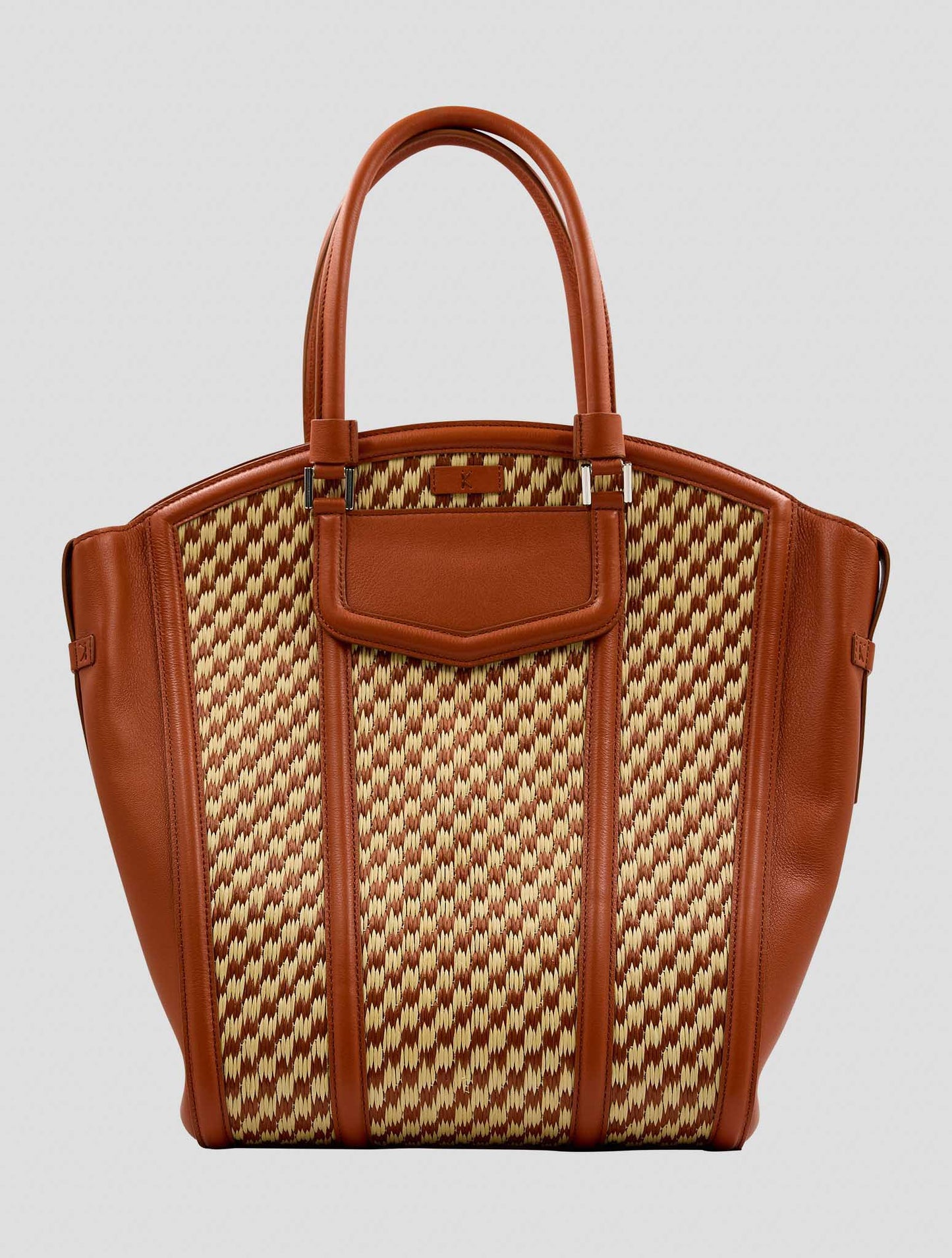 Kiton Beige Brown Viscose Cotton Bag Women