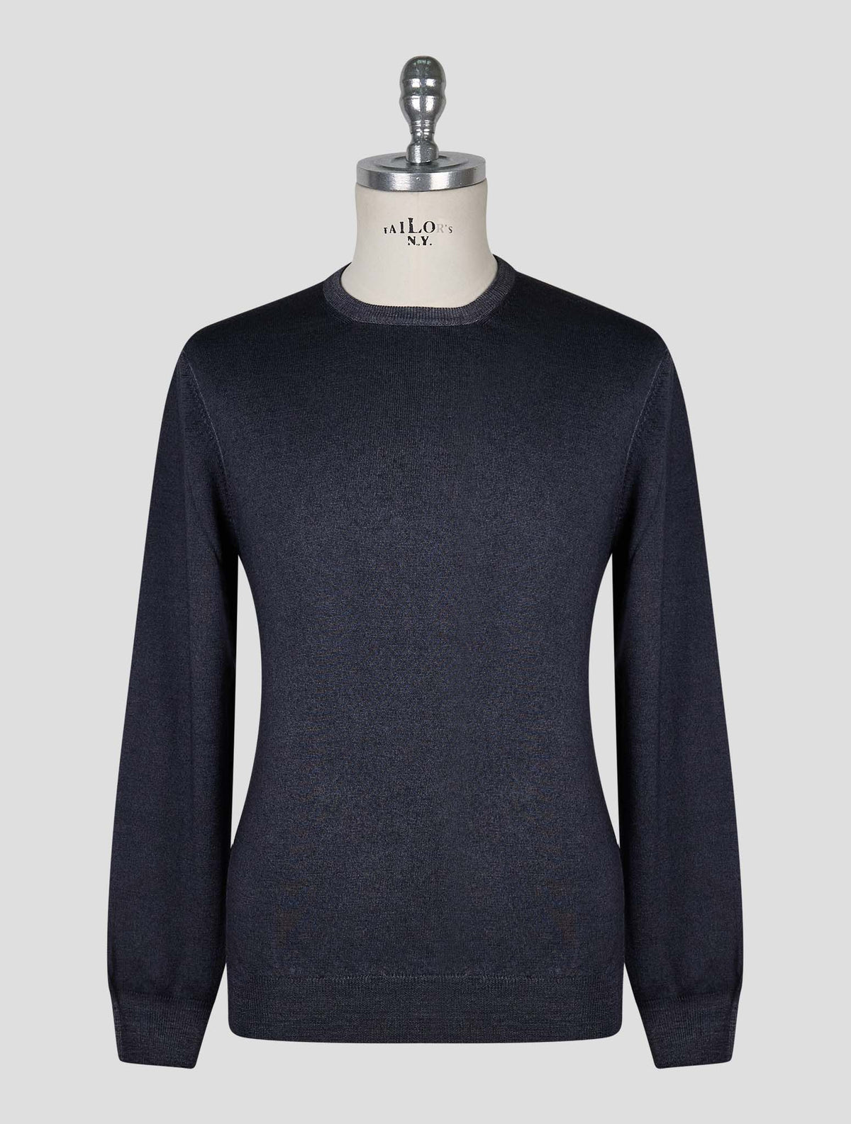 Kiton Gray Wool Sweater Crewneck