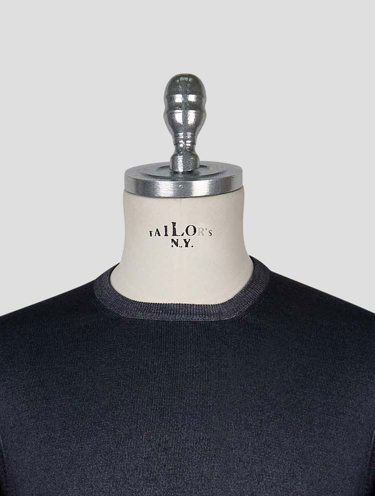 Kiton Gray Wool Sweater Crewneck