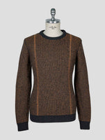 Kiton Orange Gray Cashmere Sweater Crewneck