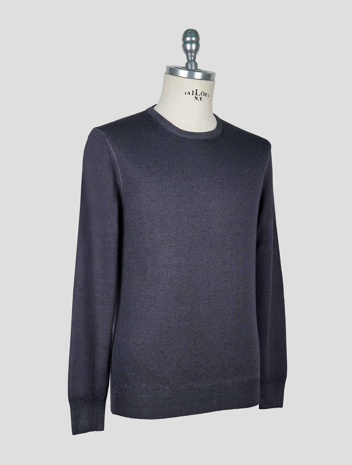 Kiton Gray Wool Sweater Crewneck