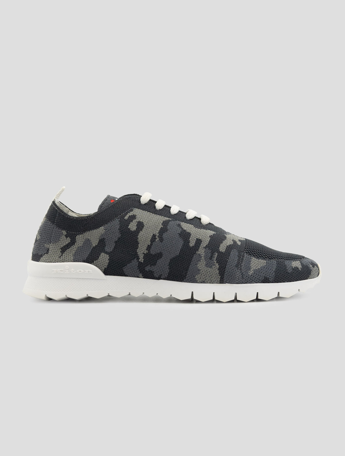 Kiton Gray Cotton Ea Sneakers