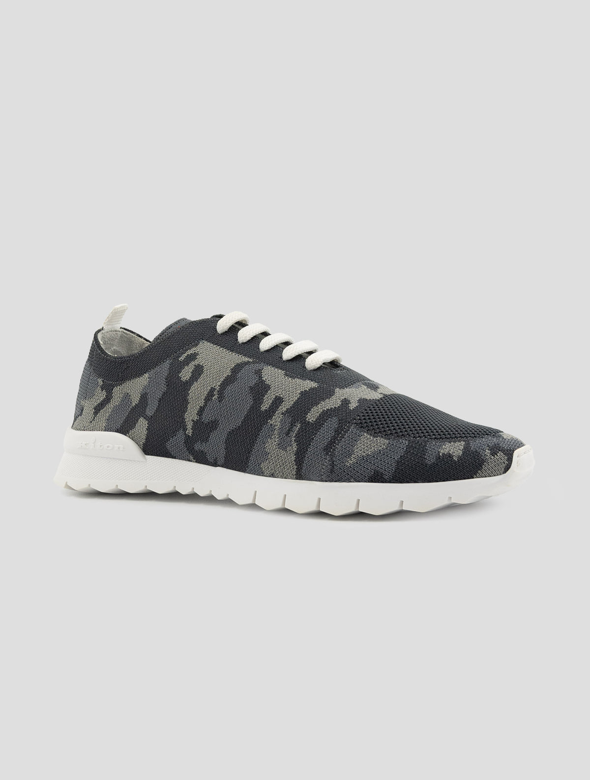 Kiton Gray Cotton Ea Sneakers