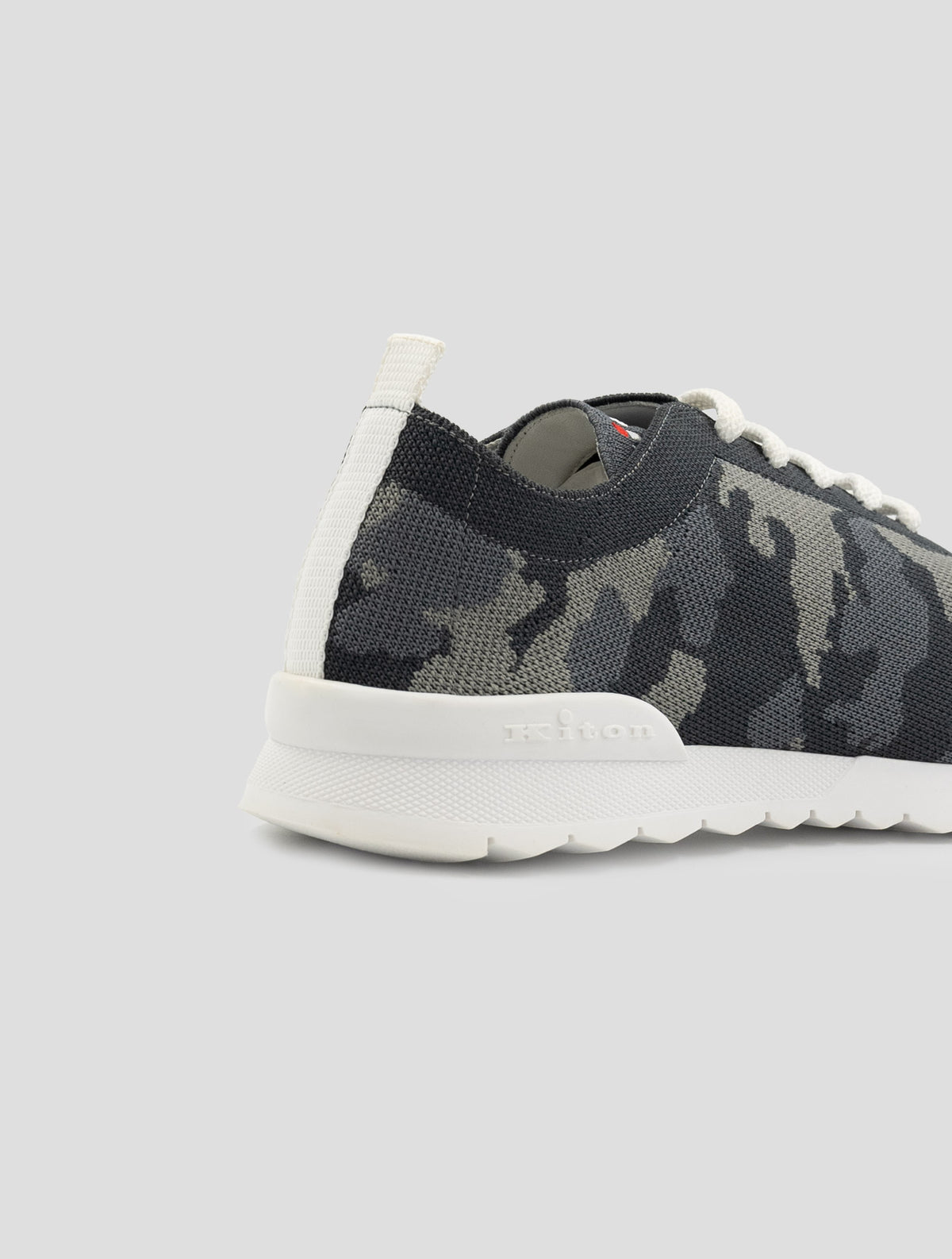 Kiton Gray Cotton Ea Sneakers