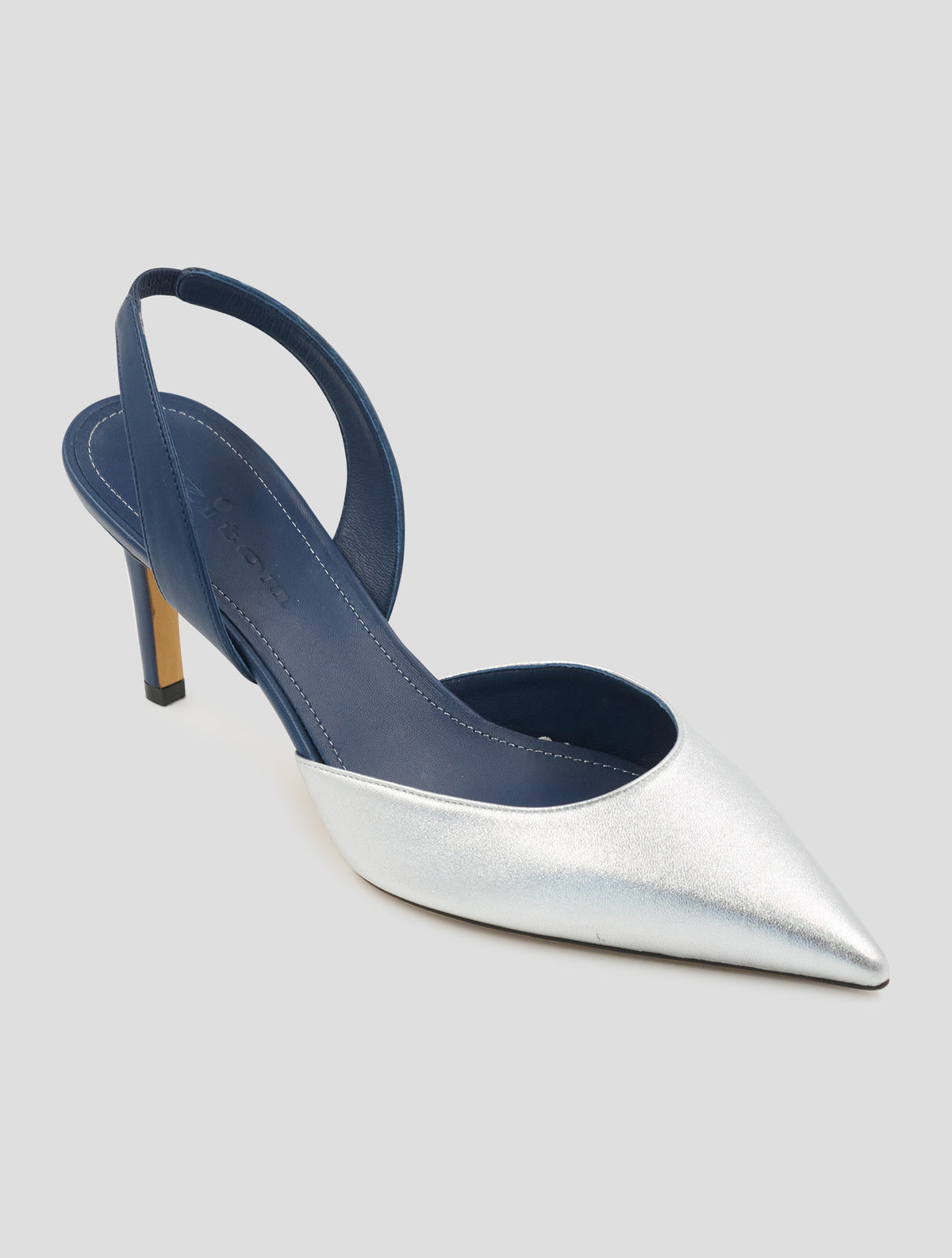 Kiton Blue Silver Leather  Decollete