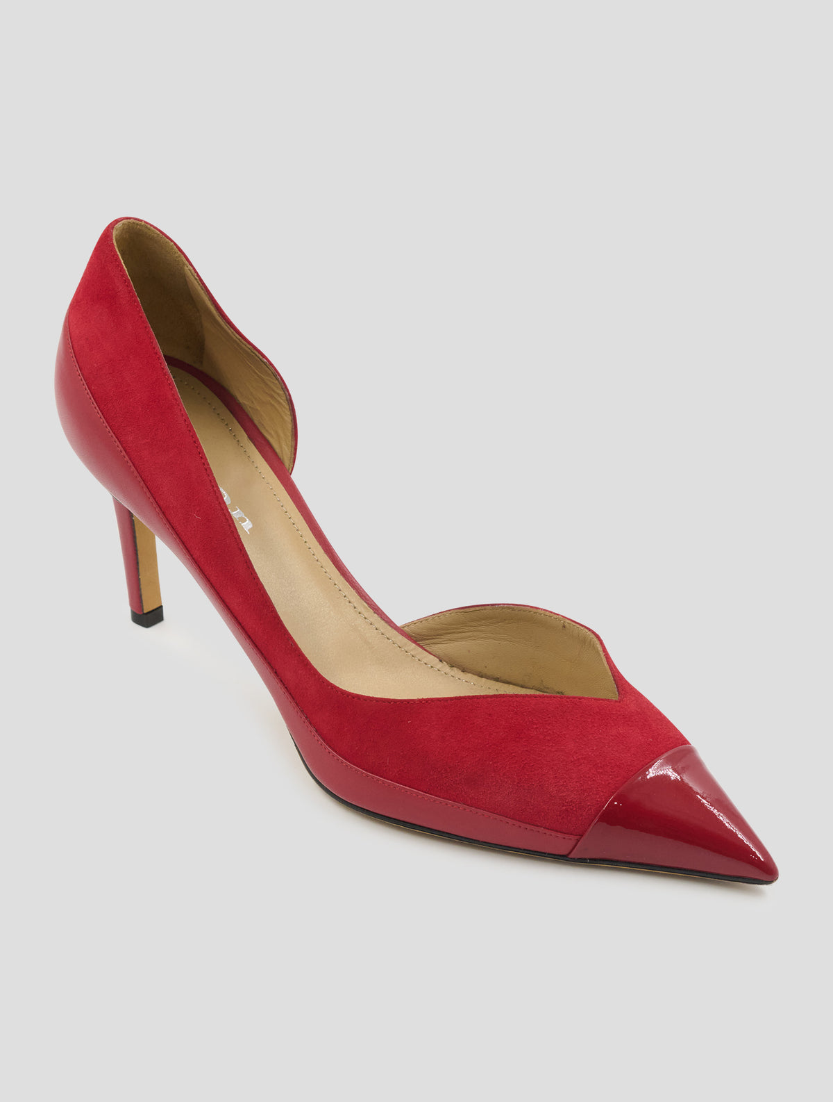 Kiton Red Leather Suede Leather  Decollete
