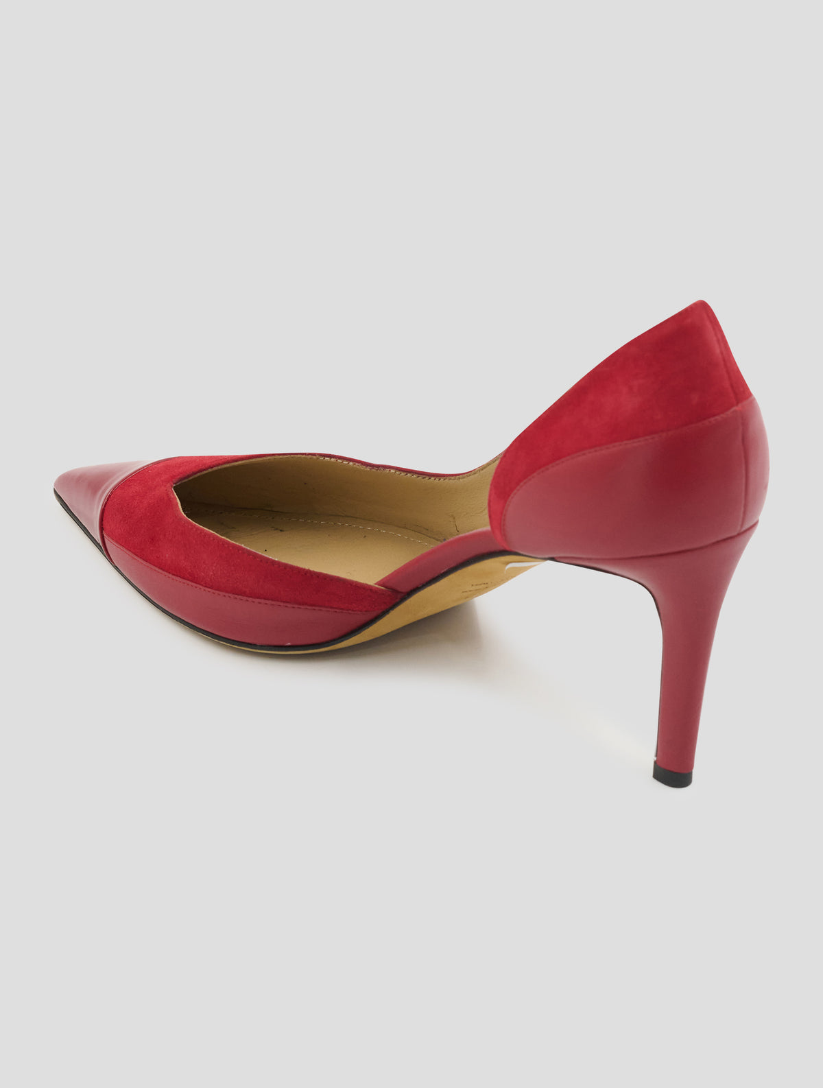 Kiton Red Leather Suede Leather  Decollete