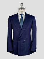 Kiton Knt Blue Virgin Wool Silk Suit