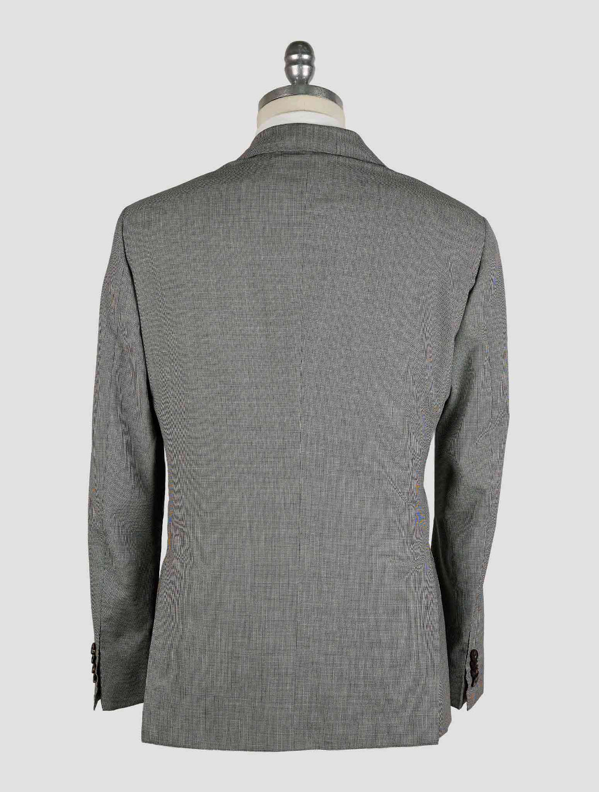 Kiton Knt Gray White Virgin Wool Suit