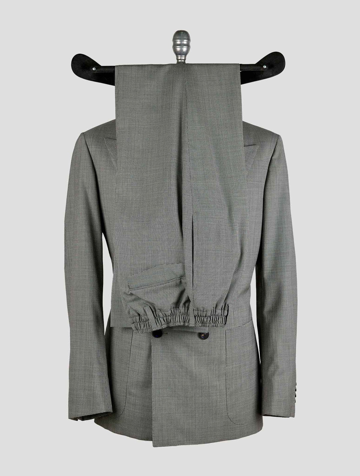 Kiton Knt Gray White Virgin Wool Suit