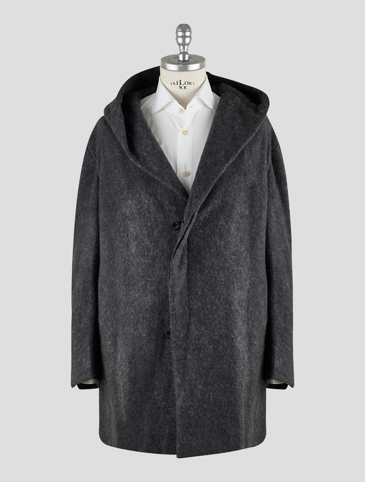 Kiton Knt Dark Gray Cashmere Pa Overcoat