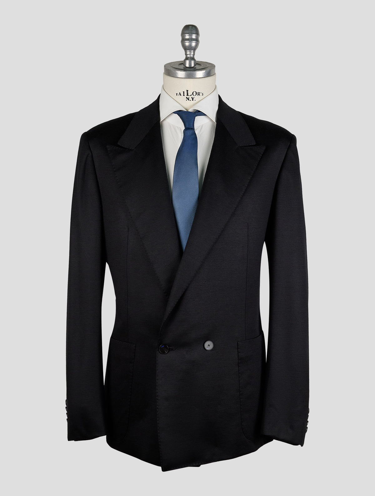 Kiton Knt Black Wool Blazer