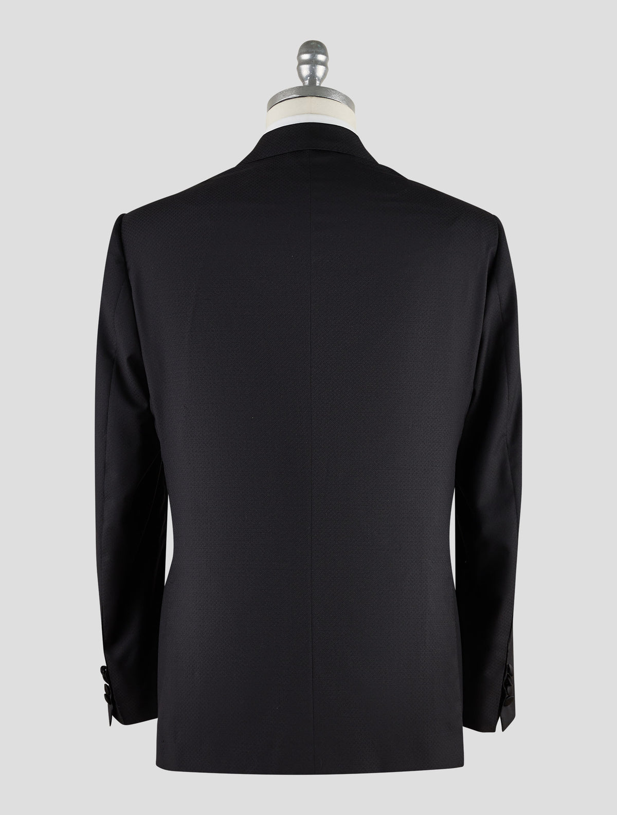 Kiton Knt Black Virgin Wool Silk Smoking Blazer