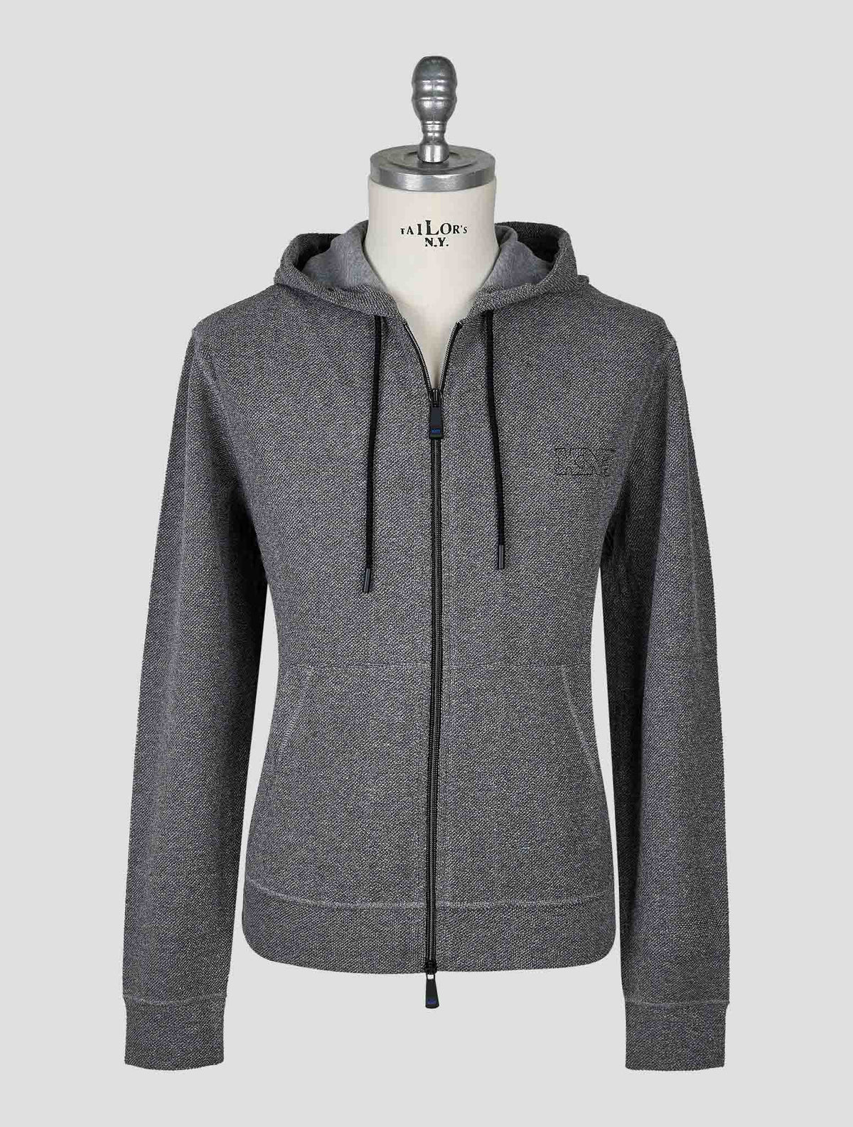Kiton Knt Gray Cotton Pa Sweater Full Zip