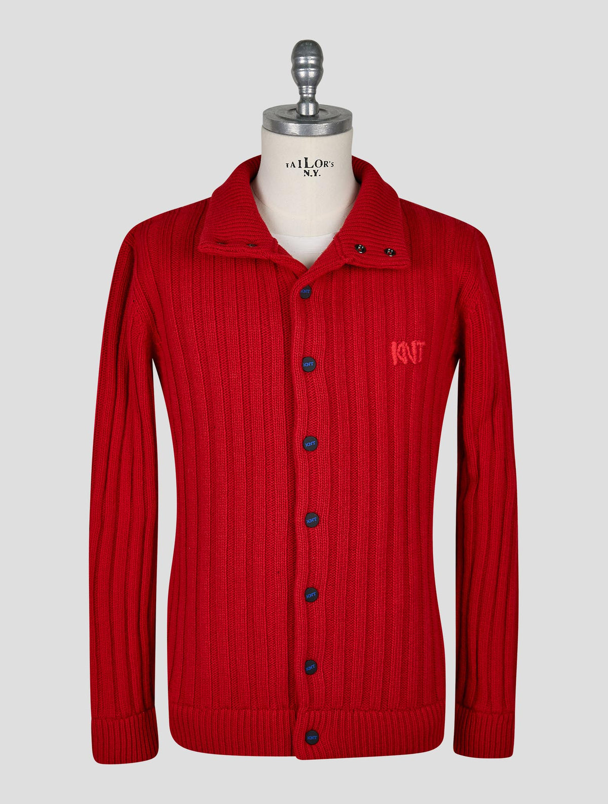 Kiton Knt Red Virgin Wool Coat