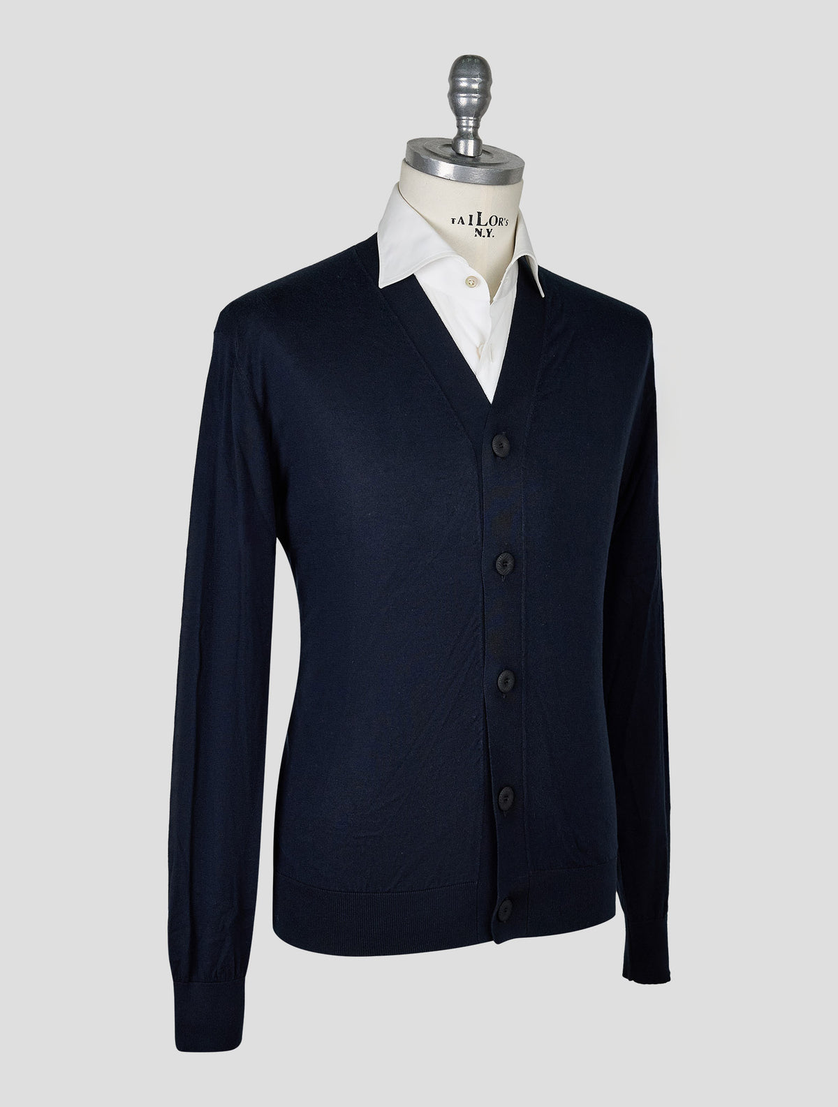 Kiton Knt Dark Blue Cotton Cardigan
