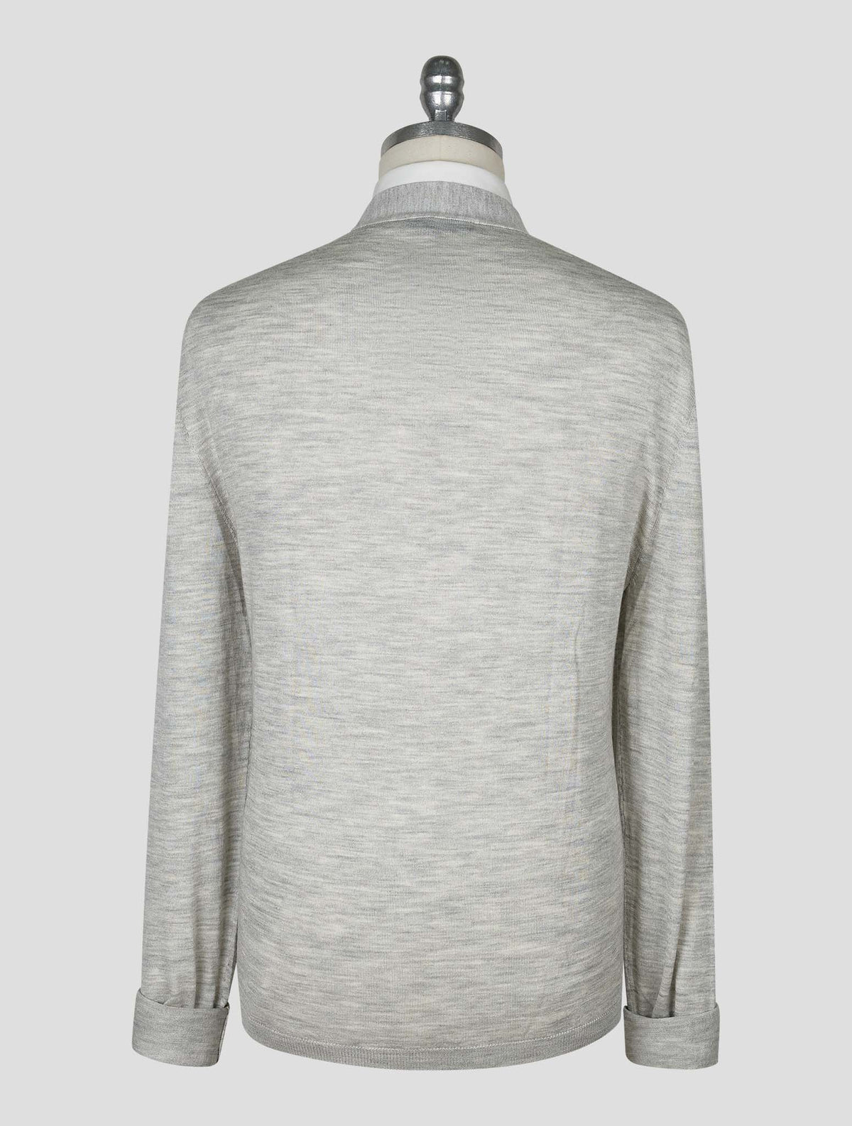 Kiton Knt Dark Gray Virgin Wool Silk Cardigan
