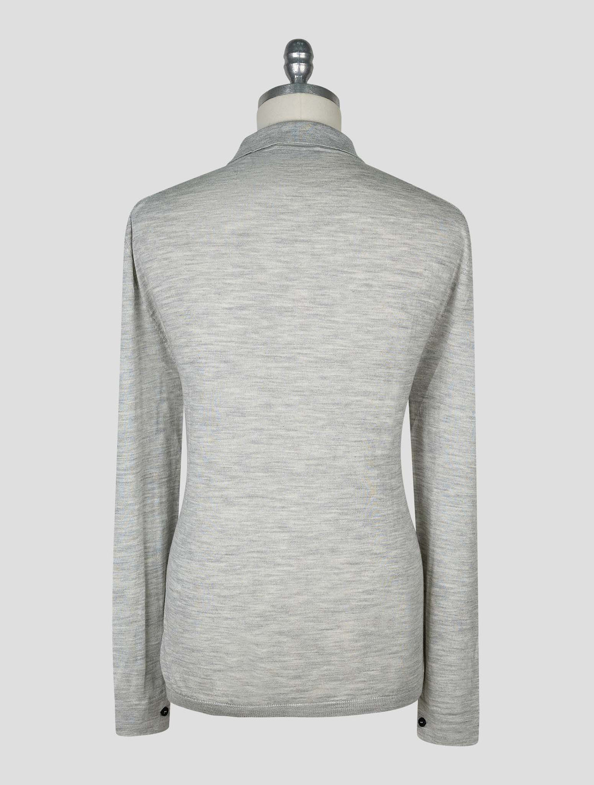 Kiton Knt Gray Virgin Wool Silk Shirt