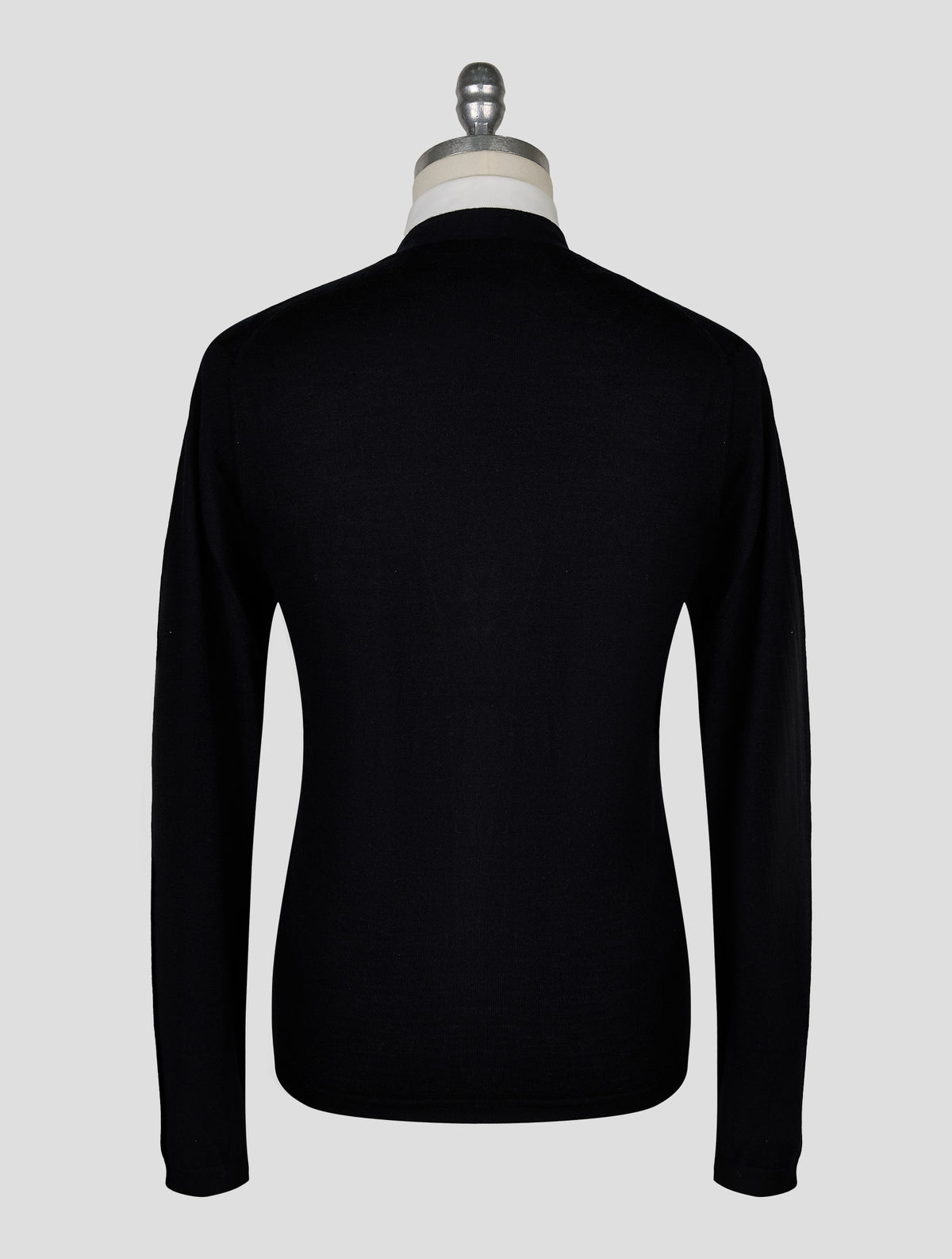 Kiton Knt Black Virgin Wool Silk Cardigan